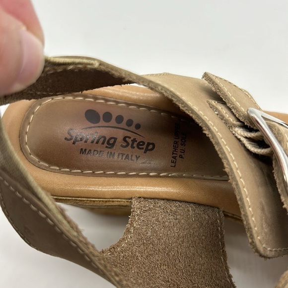 Spring Step MITU Wedge Sandals EU 36  Women's 5.5-6 Beige Perforated Leather - Picture 9 of 9
